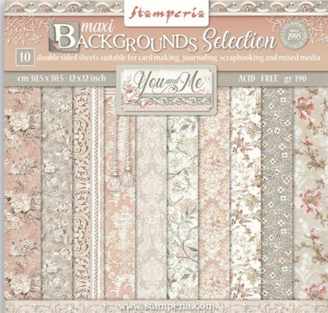 Stamperia You and Me Background 12” x 12” Paper Pack